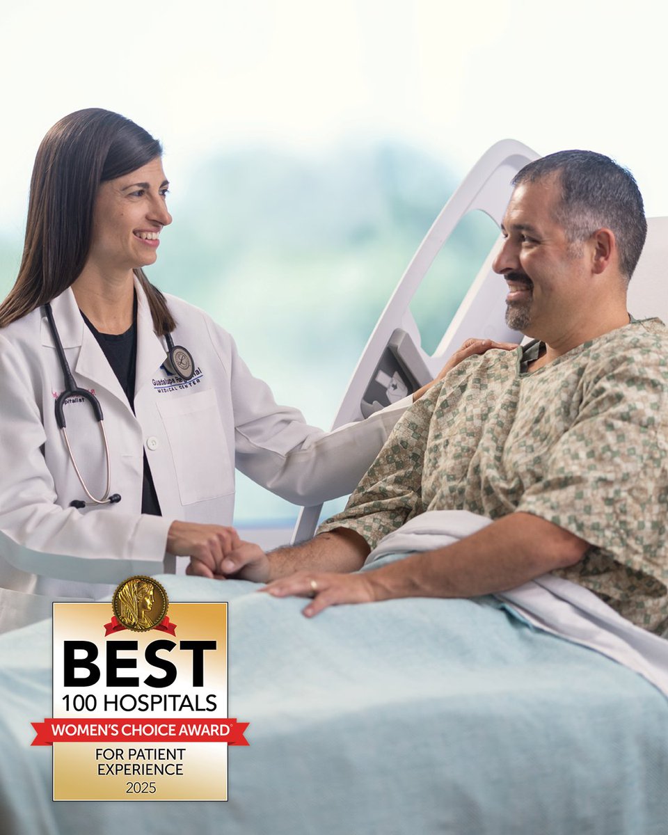 We are thrilled to share that for the second year in a row, #GRMC is among the 100 Best Hospitals for Patient Experience! bit.ly/4gTaUT3

#WomensChoiceAward