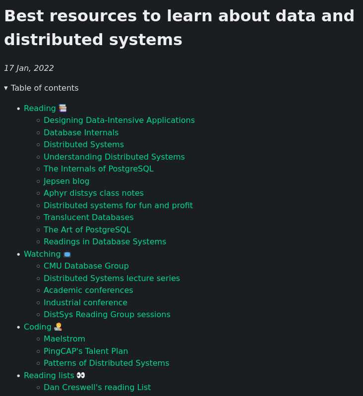 DistribSystems's tweet photo. Best resources to learn about data and distributed systems
https://t.co/lAyPGJAIUh https://t.co/kRfI8ITaX1