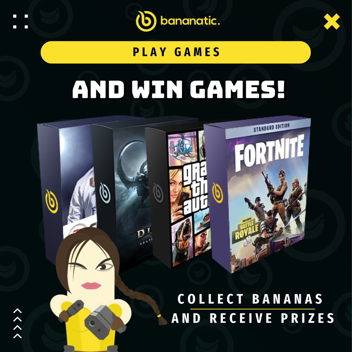 bananatic_com's tweet photo. You play, you win, you reap the rewards! 📷 Come by for the bananas. 📷 https://t.co/oexQpd8Kec