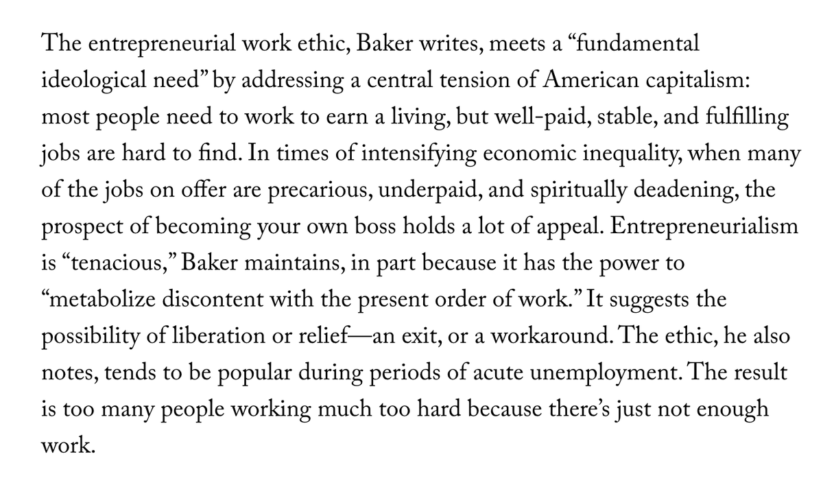 I appreciate this very thoughtful review of Make Your Own Job in <a href="/NewYorker/">The New Yorker</a> by <a href="/annawiener/">Anna Wiener</a>!