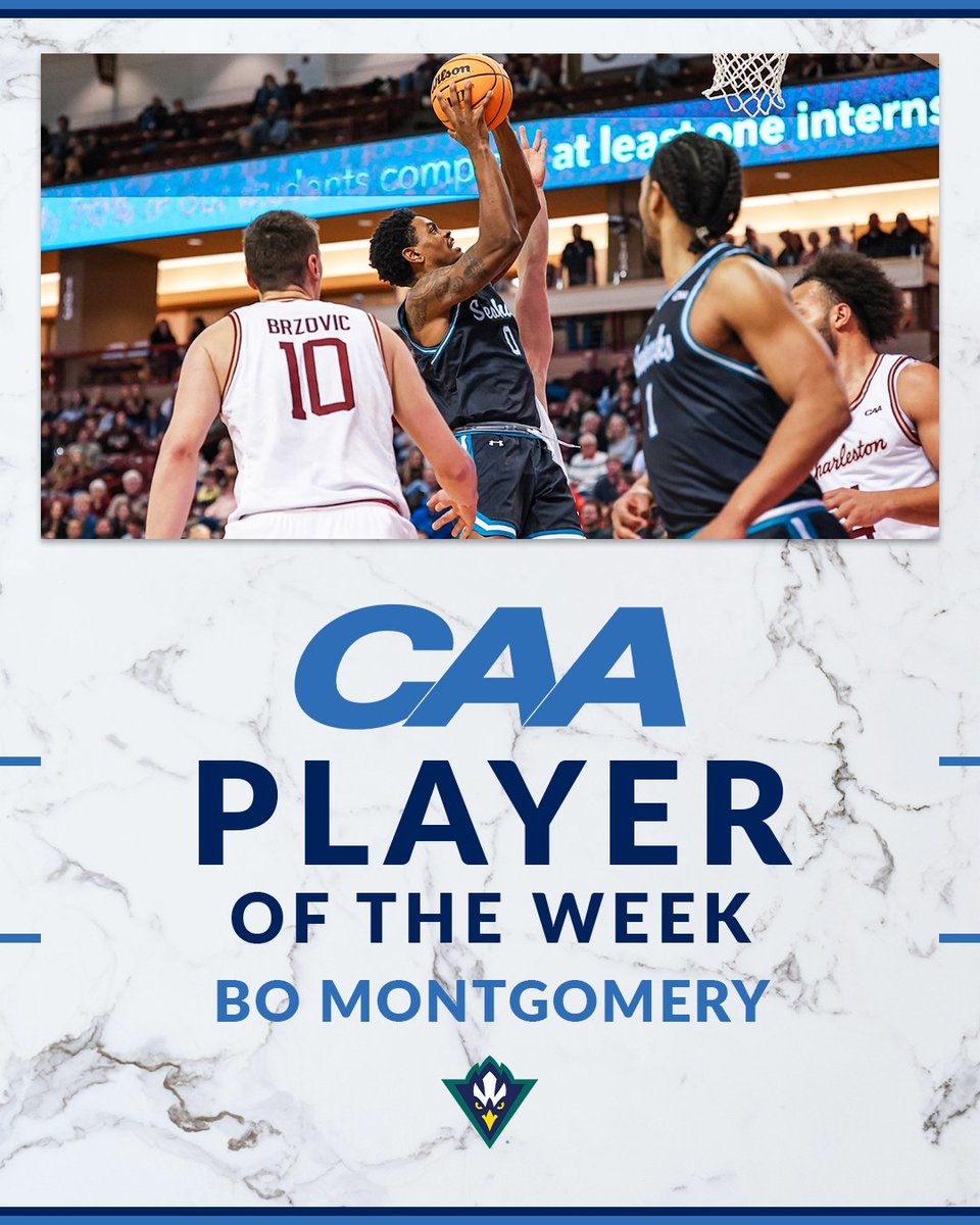 CAA Basketball (@caabasketball) on Twitter photo ๐ Men's #CAAHoops Player of the Week
Bo Montgomery guided <a href="/uncwmenshoops/">UNCW Basketball</a> to a 3-0 week with wins over previously unbeaten William & Mary, a road victory over Charleston and a triumph over Hampton
He averaged 16.7 points on 53.3 percent shooting
๐ฐ tinyurl.com/bduksmvd ๐ Men's #CAAHoops Player of the Week
Bo Montgomery guided <a href="/uncwmenshoops/">UNCW Basketball</a> to a 3-0 week with wins over previously unbeaten William & Mary, a road victory over Charleston and a triumph over Hampton
He averaged 16.7 points on 53.3 percent shooting
๐ฐ tinyurl.com/bduksmvd