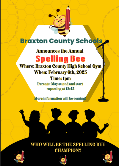 BraxtonSchools's tweet photo. Attention Parents, Grandparents &amp; Friends! 
It is that time of year, we are having the Spelling Bee! https://t.co/dVNyuP5ZM9