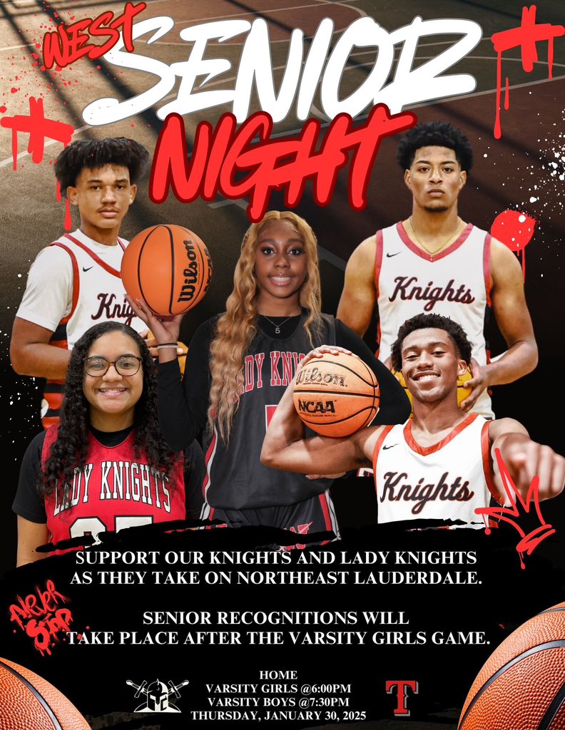 🗓️MARK YOUR CALENDARS

🚨SENIOR NIGHT GAME🚨
THURSDAY, JANUARY 30, 2025
🏀WLHS vs NORTHEAST🏀

🕕Varsity Girls@ 6:00pm
 (“Senior Night” after girls game)
🕢Varsity Boys@ 7:30 pm