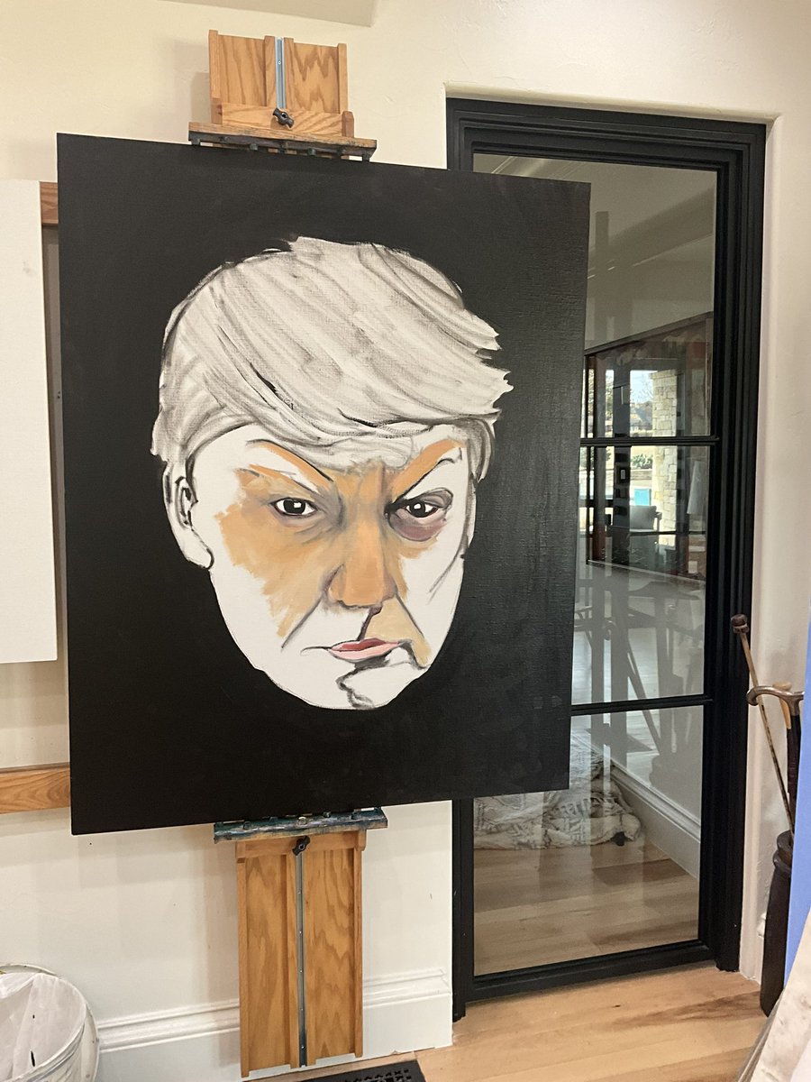glennbeck's tweet photo. My first Donald Trump.   Just started working on this today (apologies to DJT) and another with Trump and Reagan.    This is called Determination.  (Again, VERY ROUGH) https://t.co/HtFkKNu3nt