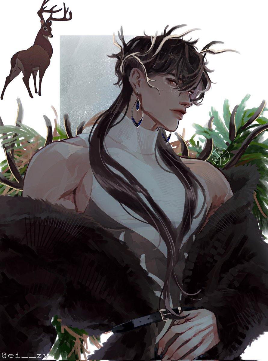 ei__zy's tweet image. Bambie&apos;s father as human🫣
#bambie #Disney #digitalart #characterart