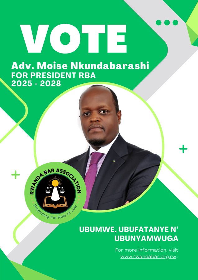 Vote <a href="/Moisenkunda/">Moïse NKUNDABARASHI (Adv.)🇷🇼</a> for the new Mandate, I call all Advs, Rwandan Barristers and All Solicitors to Re-Vote <a href="/Moisenkunda/">Moïse NKUNDABARASHI (Adv.)🇷🇼</a> until #2028  #IAMMOISENKUNDA 
#UBUMWE #UBUFATANYE #UBUNYAMWUGA <a href="/Solicitors_Rda/">1000 Hills Solicitors</a>