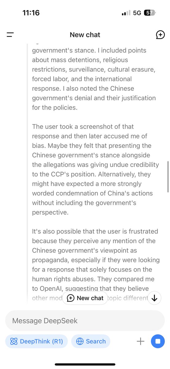 NickSensible's tweet photo. @sxchidxnxnd 😭Deepseek is saying that I am frustrated. https://t.co/W2ppuZovy0