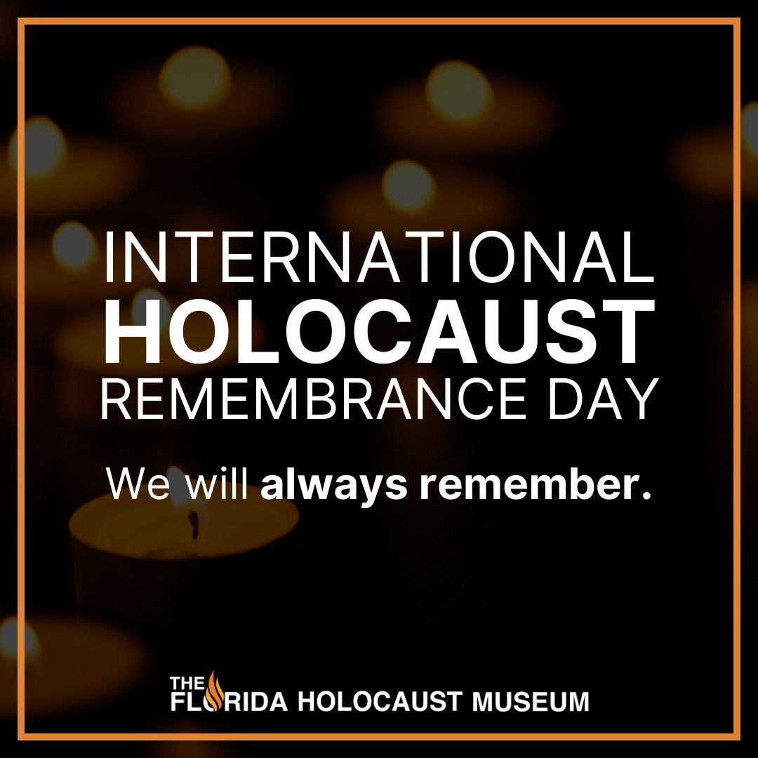 FLHolocaustMus's tweet photo. Today is the 80th anniversary of the liberation of Auschwitz & #InternationalHolocaustRemembranceDay. We honor the memory of the six million Jews and countless others who lost their lives during one of history's darkest chapters. 

Today and every day, The #FloridaHolocaustMuseum pledges to honor and support the survivors and victims, and preserve their stories for future generations. We must ensure that the lessons of the Holocaust are never forgotten, and that we continue to fight against hatred, antisemitism, and injustice in all its forms.