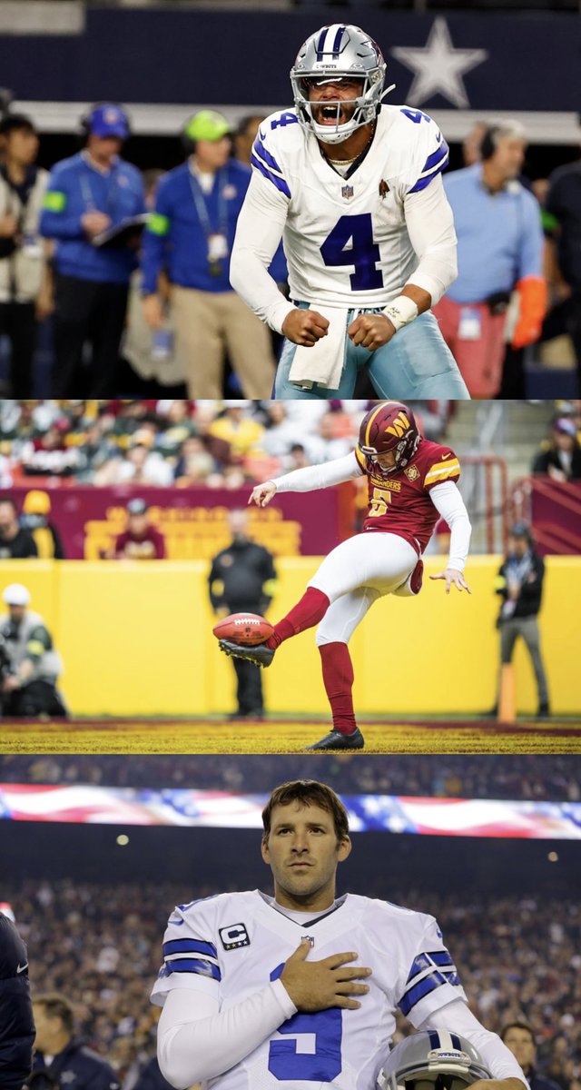 🚨🚨CRAZY STAT🚨🚨

#Commanders punter Tress Way has more passing yards in Conference Championship this year than #Cowboys quarterbacks Dak Presscott and Tony Romo had in their entire careers. 

🤯🤯🤯

Romo and Prescott have combined to play in 23 #NFL seasons.