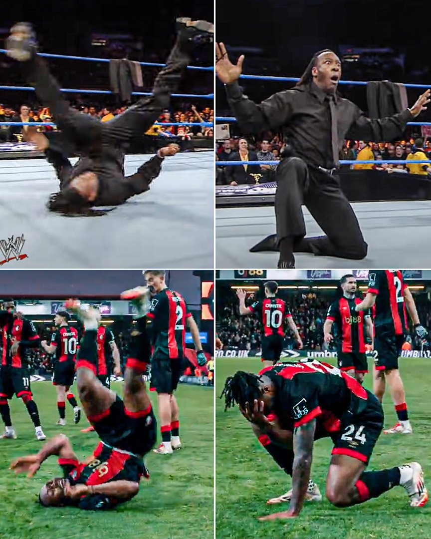 thingsPrimeDoes's tweet photo. Semenyo pulled off WWE legend Booker T’s iconic spinaroonie as his new goal celebration. https://t.co/s5Hn48Lacd