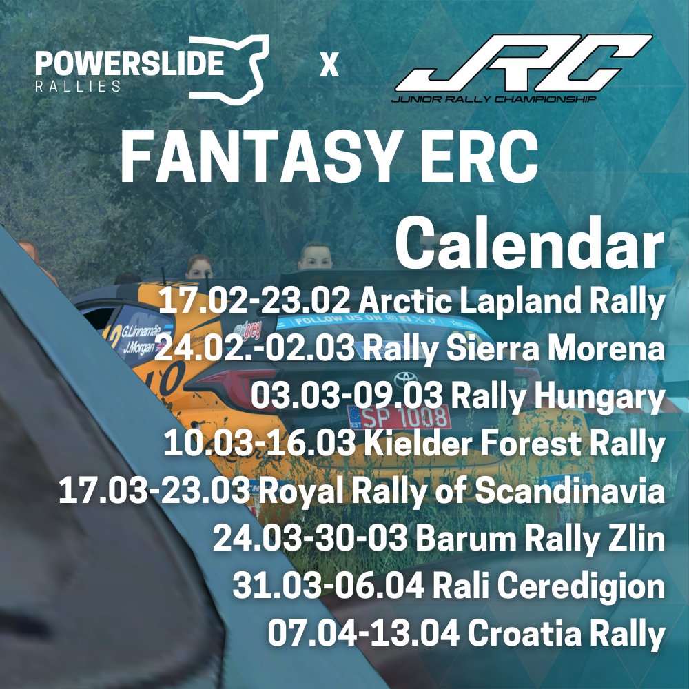 We've teamed up with <a href="/PowerslideMedia/">Powerslide</a> for a new RBR season, Fantasy ERC.

Calendar features usual rallies from the ERC with 2 new rallies in Finland and England. Cars are the usual modern machinary you know from the ERC.

🎮 #RichardBurnsRally
👥 discord.gg/GxMYKsh