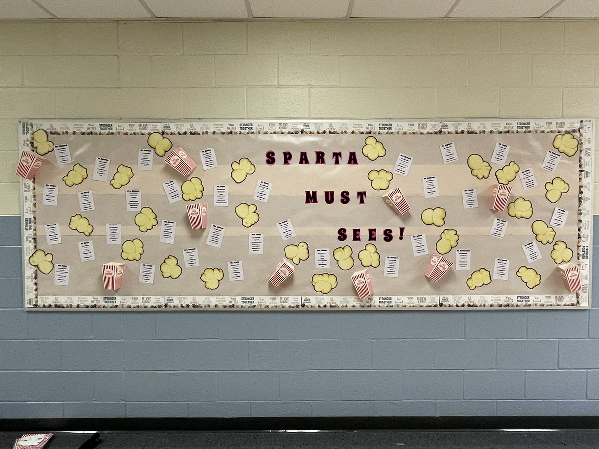 New bulletin board up and running! Go check out SHS staff favorite and not so favorite movies 🎥🍿