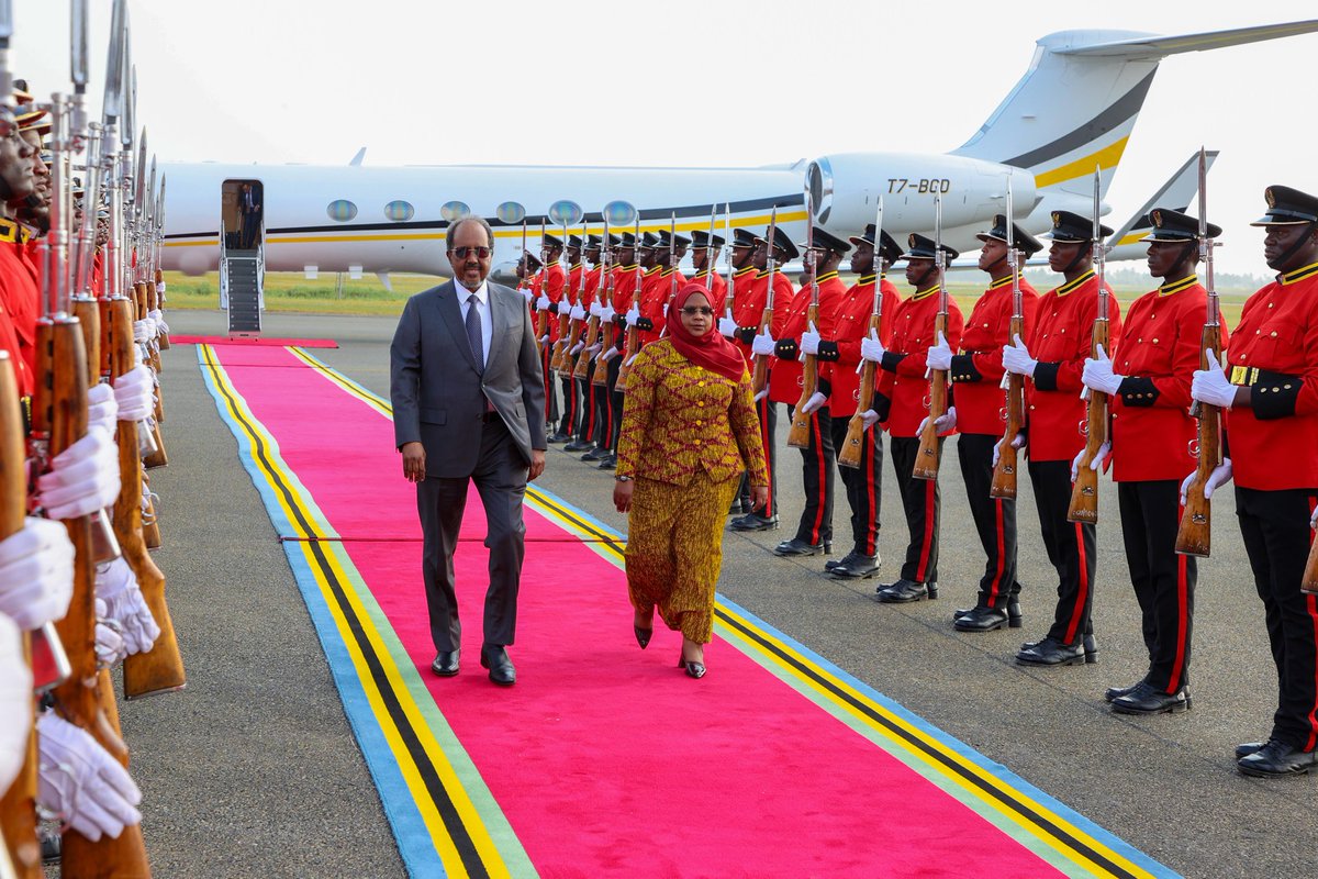 TheVillaSomalia's tweet photo. H.E @HassanSMohamud has arrived today in Dar es Salaam, Tanzania for the African Energy Summit, a critical platform shaping the continent’s energy future. Somalia is committed to harnessing its renewable energy potential to achieve sustainable development &amp; regional collaboration https://t.co/FnEiRVaI7q