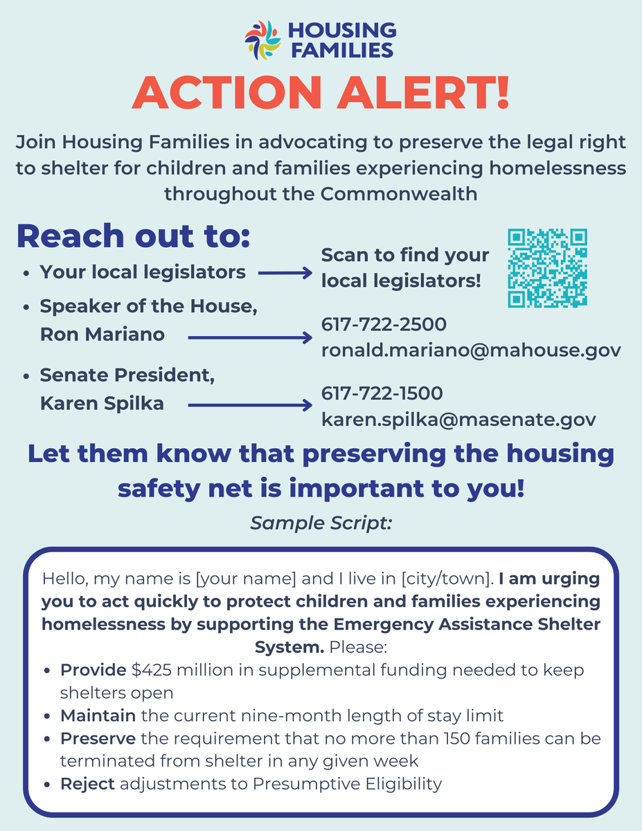 Help support families and children experiencing homelessness and protect our Right to Shelter Safety Net

Click here to find your legislators: malegislature.gov/Search/FindMyL…

#mapoli #families #shelter
