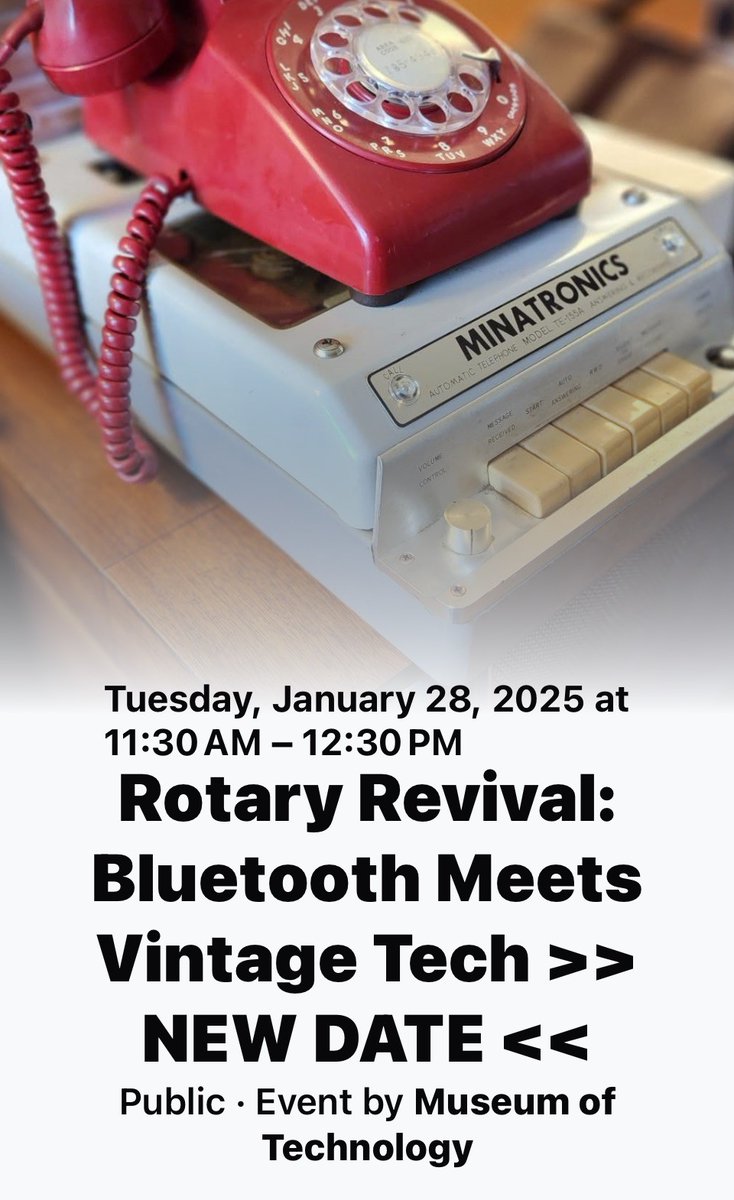 Join the Museum of Technology on the first floor of the MGA Macon Campus Library on Tuesday, January 28th at 11:30 a.m. The event, "Rotary Revival: Bluetooth Meets Vintage Tech" will be a hands-on demonstration