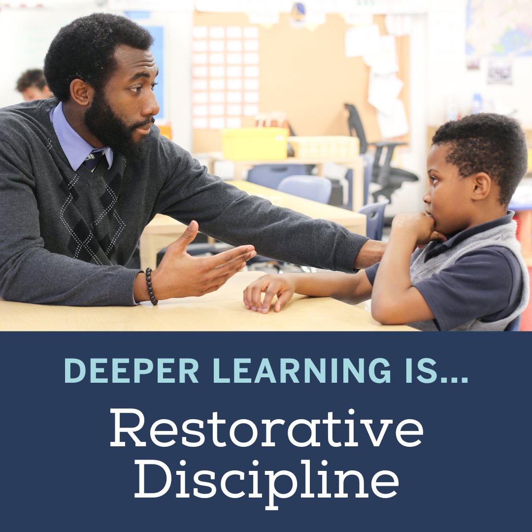 Restorative discipline requires students to take responsibility for their actions and repair the harm they've done. It is instructive, not just punitive.