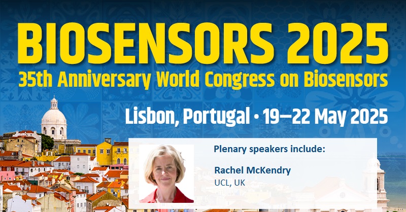 Harnessing digital and quantum technologies for early #diseasediagnosis: plenary talk by Rachel McKendry <a href="/McKendryLab/">Prof Rachel McKendry</a> <a href="/ucl/">UCL</a> and Director of @isenseIRC at #Biosensors2025. 
View more speakers and register at bit.ly/BIOS2025 #biosensors