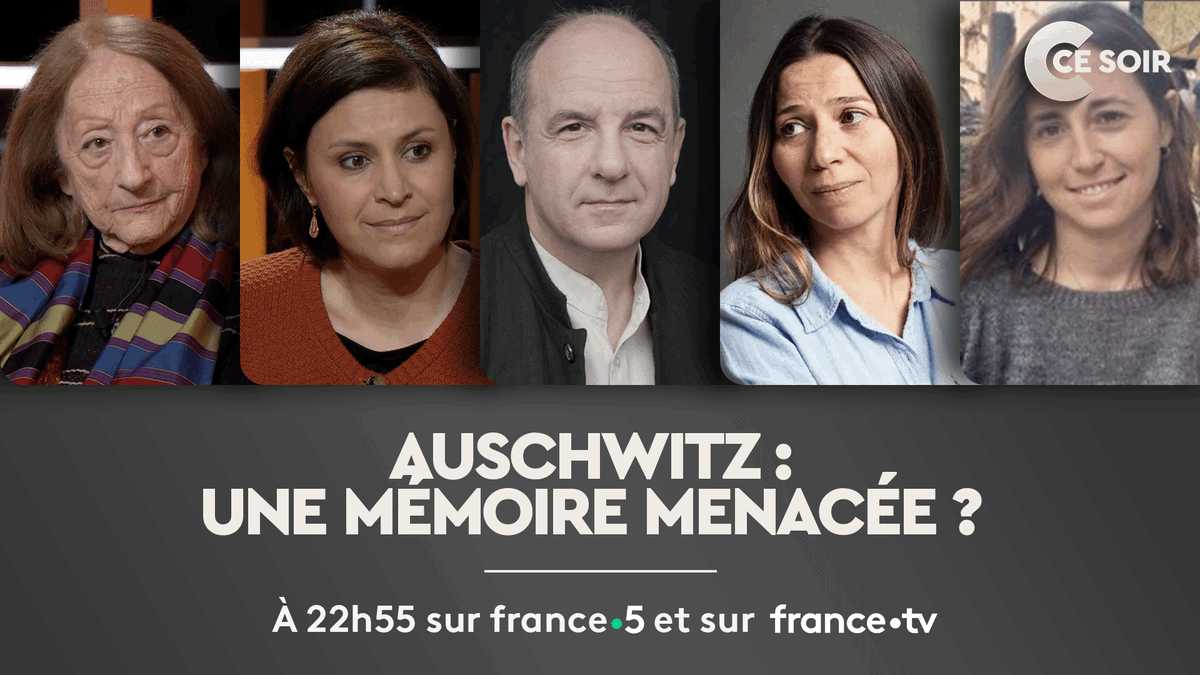 Ccesoir's tweet photo. ⏰ 22h55 sur @FranceTV
Avec :
📌 Judith Elkán-Hervé, Rescapée d’Auschwitz
📌 Elena Pavel, Professeur d’histoire-géographie
📌 @DenisPeschanski Historien
📌 Frédérique Leichter-Flack, Professeure en Littérature et Humanités politiques
📌 @lucie_spindler Journaliste https://t.co/hiJTSaUiI6
