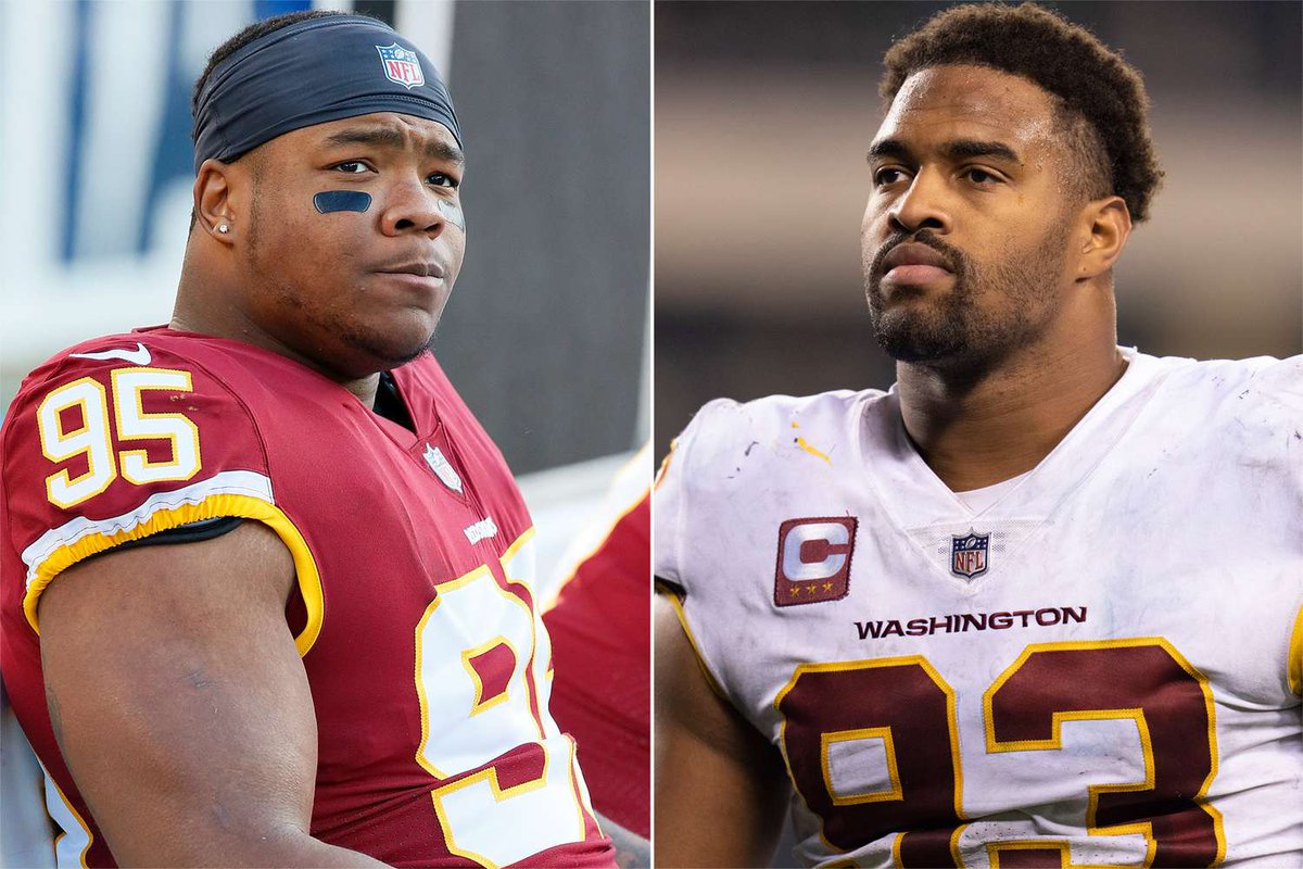 CommandersCF's tweet photo. Washington currently sits at 87mil cap space. This could quickly jump to 128mil by cutting Jonathan Allen and trading Daron Payne. Both could be likely outcomes from the 28th ranked rushing defense. Extremely likely one if not both will be off the team this off season #Commanders https://t.co/DgsQzjEQnT