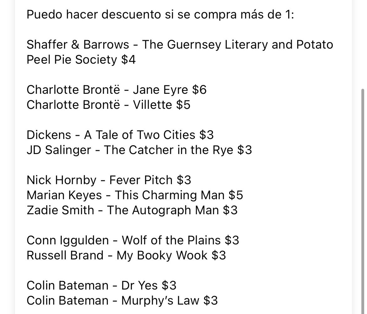 leOnelaaaa's tweet photo. Tengo clásicos (Brontë, Dickens, Salinger), chick lit (Keyes), Bateman, Smith y Hornby - que los recomiendo 💯 https://t.co/3oQ0beKUf7