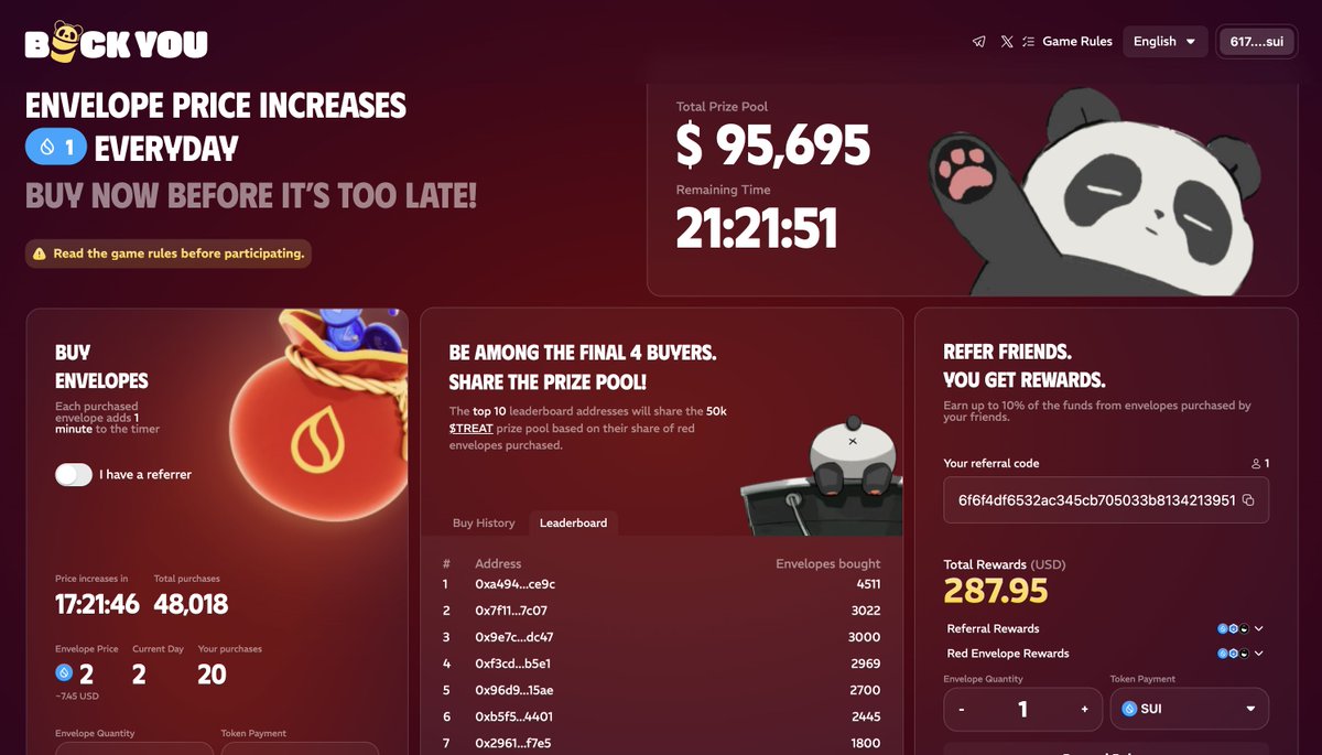Mike (@mikecantmiss) on Twitter photo 🚨GIVEAWAY TIMEEE🚨
IF YOU HAVENT HEARD, <a href="/bucket_protocol/">Bucket Protocol</a> just launched their BUCK YOU game & IM GIVING AWAY ENVELOPES!!
5 Winners will be picked in 12 hours! How do you enter?
- Simply follow <a href="/mikecantmiss/">Mike</a> , <a href="/Buck_You_Legend/">BUCK YOU</a> & <a href="/bucket_protocol/">Bucket Protocol</a>
- Like this post
- Tag 3 🚨GIVEAWAY TIMEEE🚨
IF YOU HAVENT HEARD, <a href="/bucket_protocol/">Bucket Protocol</a> just launched their BUCK YOU game & IM GIVING AWAY ENVELOPES!!
5 Winners will be picked in 12 hours! How do you enter?
- Simply follow <a href="/mikecantmiss/">Mike</a> , <a href="/Buck_You_Legend/">BUCK YOU</a> & <a href="/bucket_protocol/">Bucket Protocol</a>
- Like this post
- Tag 3