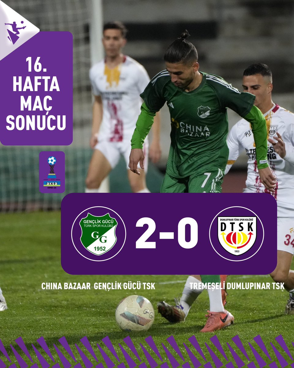 📣
Aksa Süper Lig’de 16.hafta China Bazaar galibiyetiyle sona erdi🎉
#miraclesportv #aksasüperlig #kktcfutbol #kktcsüperlig #futbol #maç