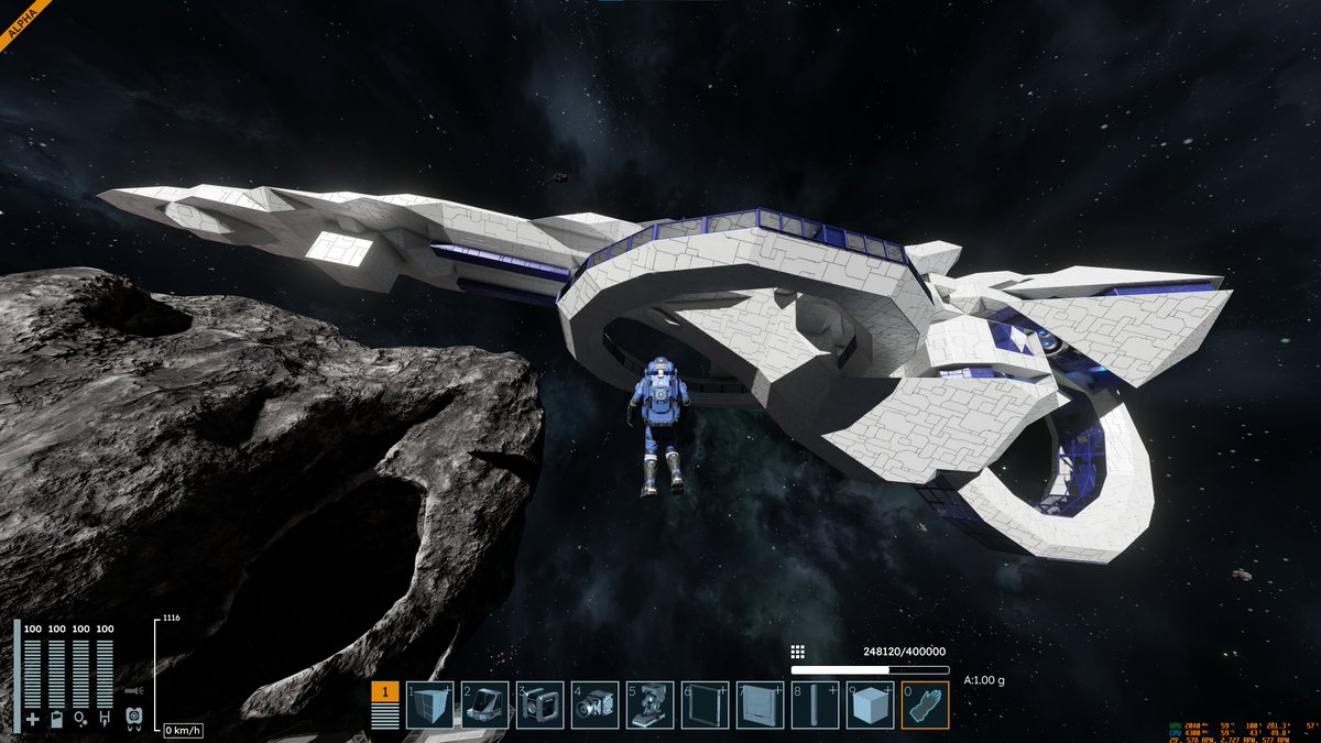 nelnia's tweet image. Grid ExporterでSE1のBP(Brynhildr)読み込んで見たけど、外観(装甲ブロック)だけでも十分よの(*&apos;-&apos;) #spaceengineers2