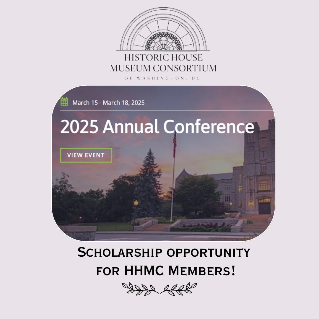The Historic House Museum Consortium of Washington, DC is offering up to two scholarships to attend the 2025 Virginia Association of Museums annual conference. Anyone affiliated with an HHMC site is eligible: 
 
Apply: docs.google.com/forms/d/1aPKxA…