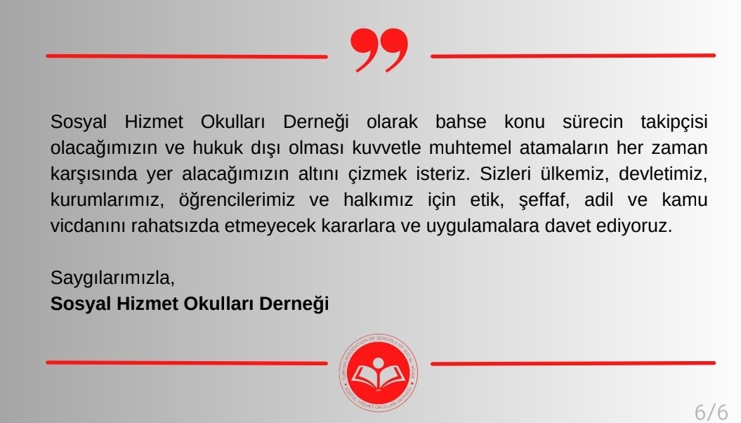 Sosyal Hizmet Okulları Derneği tweet media
