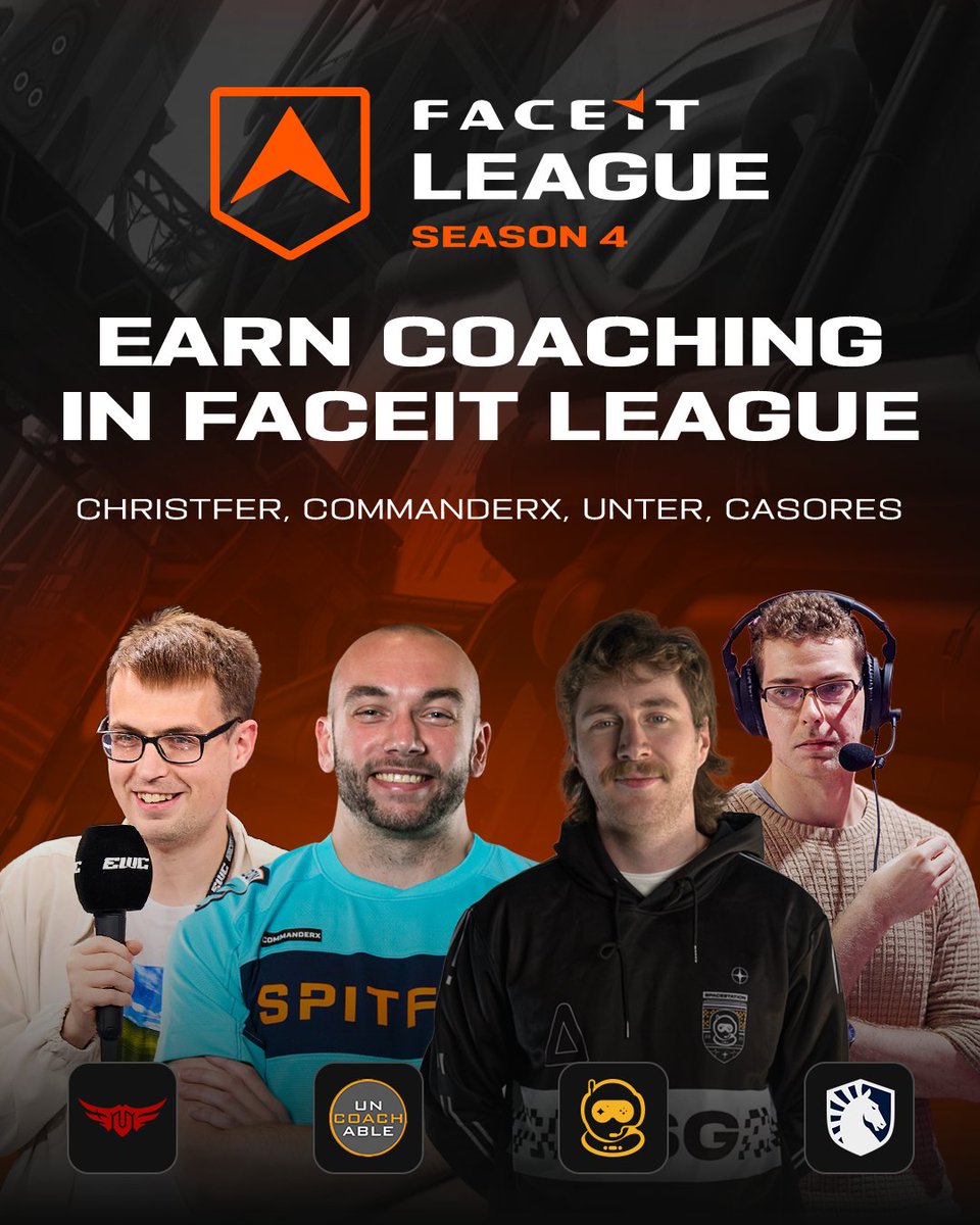 Get Professional Coaching with FACEIT League 🎉

Compete in Season 4 for 8 chances to win 2 hours of coaching, provided by:

<a href="/ChrisTFerOW/">ChrisTFer</a>, <a href="/CommanderX/">Xavier Hardy</a>, <a href="/UnterOW/">Unter</a>, or <a href="/Casores_OW/">Casores</a>!

Double your chances by using any referral link 🔗