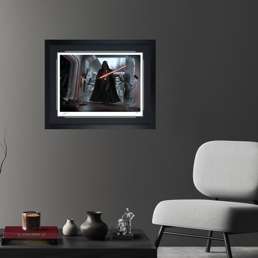 PJFAINC's tweet image. Parker Jordan Fine Art is excited to share one of Sideshow's latest releases titled "Darth Vader Assault Tantive IV" by artist Jerry Vanderstelt. #framer #customframing, #giclee #gicleeprinting #sideshow #starwars #vader #darthvader #jerryvanderstelt