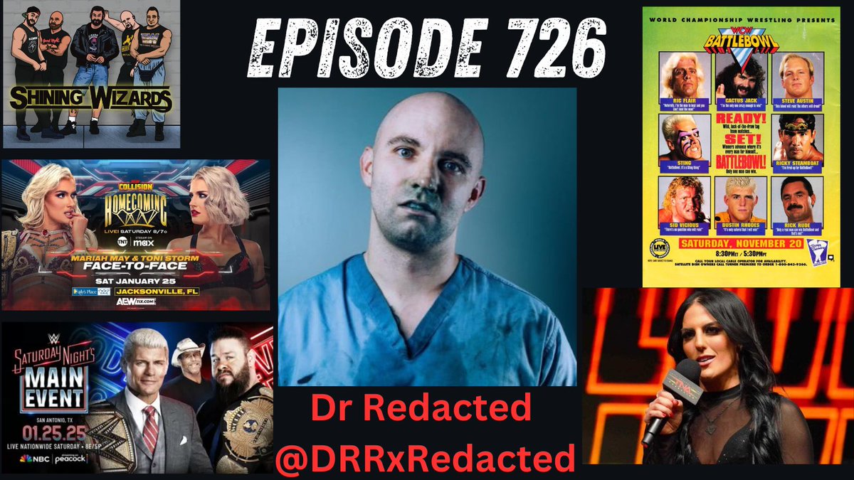 TONIGHT we are LIVE at 7pm
Youtube.com/TheShiningWiza… 
We will be talking #WWE #WWESNME #WWERoyalRumble #AEW #AEWHomecoming #TNAWrestling &amp; More
<a href="/DRxRedacted/">Dr. Redacted</a> joins us at 7:30pm to talk #deathmatchwrestling #GCW &amp; more 
We will also do our #Homework #WCW #Battlebowl93 
Join Us