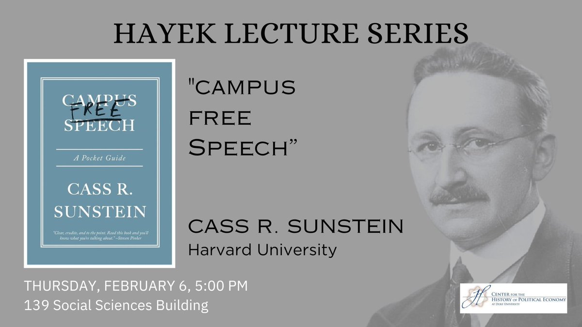 CenterEconomy's tweet photo. Cass R. Sunstein on Free Speech, plus book signing https://t.co/Jg2oxDxyat