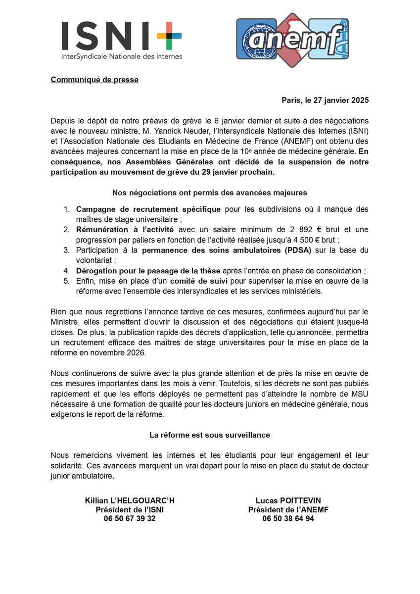 ANEMF (@anemf) on Twitter photo 📢 Ce lundi, M. le ministre <a href="/yannickneuder/">Dr. Yannick Neuder</a> a formulé des engagements quant à la mise en place de la 4AMG.
➡️ Ceux-ci doivent désormais être tenus. Le comité de suivi de la réforme en sera le garant, c’est pour cela que nous demandons son instauration dans les meilleurs délais. 📢 Ce lundi, M. le ministre <a href="/yannickneuder/">Dr. Yannick Neuder</a> a formulé des engagements quant à la mise en place de la 4AMG.
➡️ Ceux-ci doivent désormais être tenus. Le comité de suivi de la réforme en sera le garant, c’est pour cela que nous demandons son instauration dans les meilleurs délais.