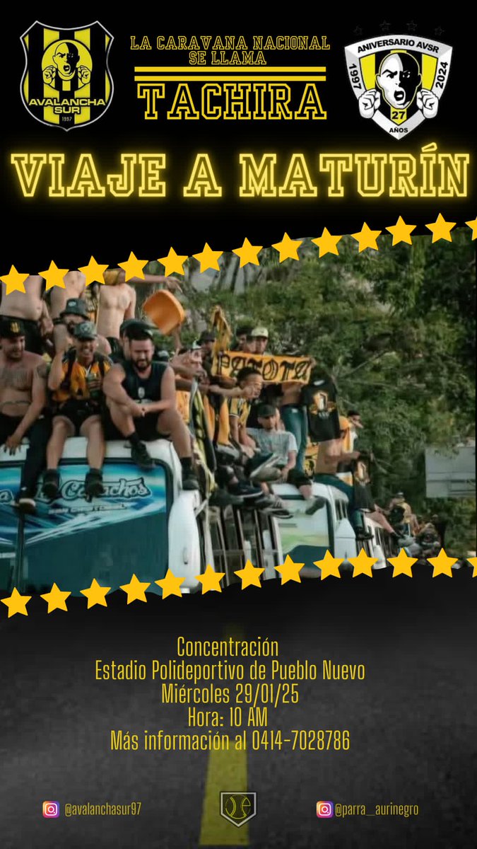 Empezó la caravana, seguimos siendo los dueños de la carretera.

Jornada 2

monagas vs <a href="/DvoTachira/">Deportivo Táchira FC</a> 

#DaleTa