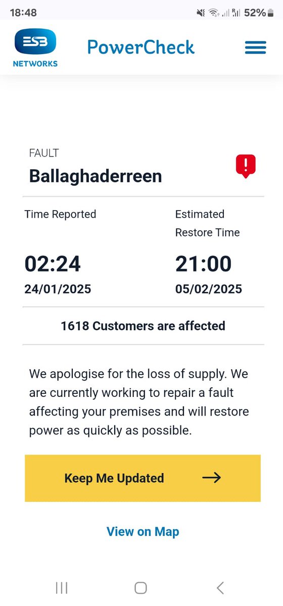 SusanSmythSL's tweet photo. Yesterday it said 1st Feb today it’s the 5th seriously what are people to do? 13 days without water and electricity is simply unacceptable. No criticism to ESB as this is not their fault. But it’s ridiculous https://t.co/4HSq9bSTRe