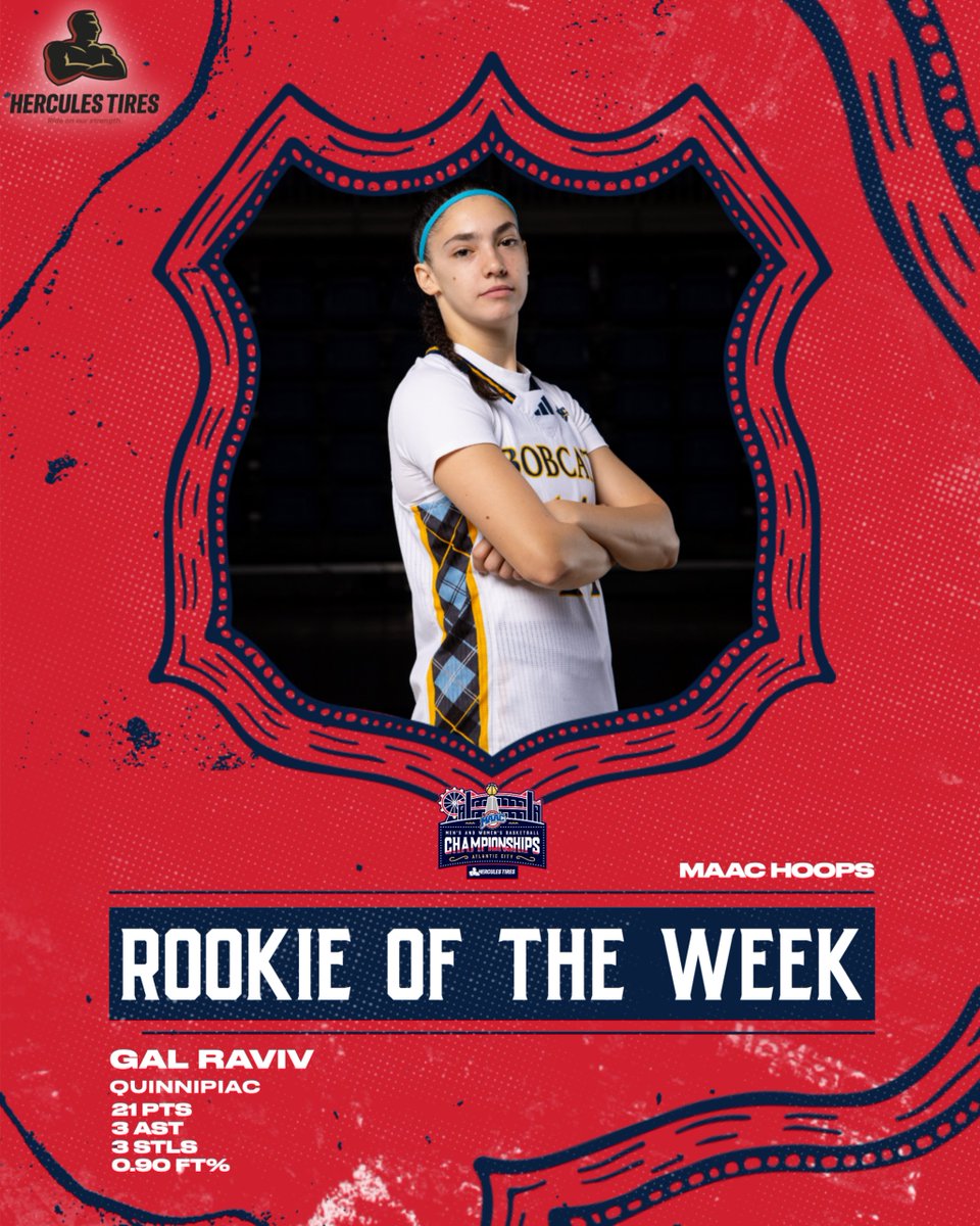 Congratulations to this week's <a href="/HerculesTires/">Hercules Tires</a> MAAC Women's Basketball weekly award winners!

Player OTW: Jo Raflo <a href="/Mount_WBB/">Mount Women's Basketball</a>
Rookie OTW: Gal Raviv <a href="/QU_WBB/">Quinnipiac Women's Basketball</a>

📰 : bit.ly/40MFMzw

#MAACHoops x #maAChoops25