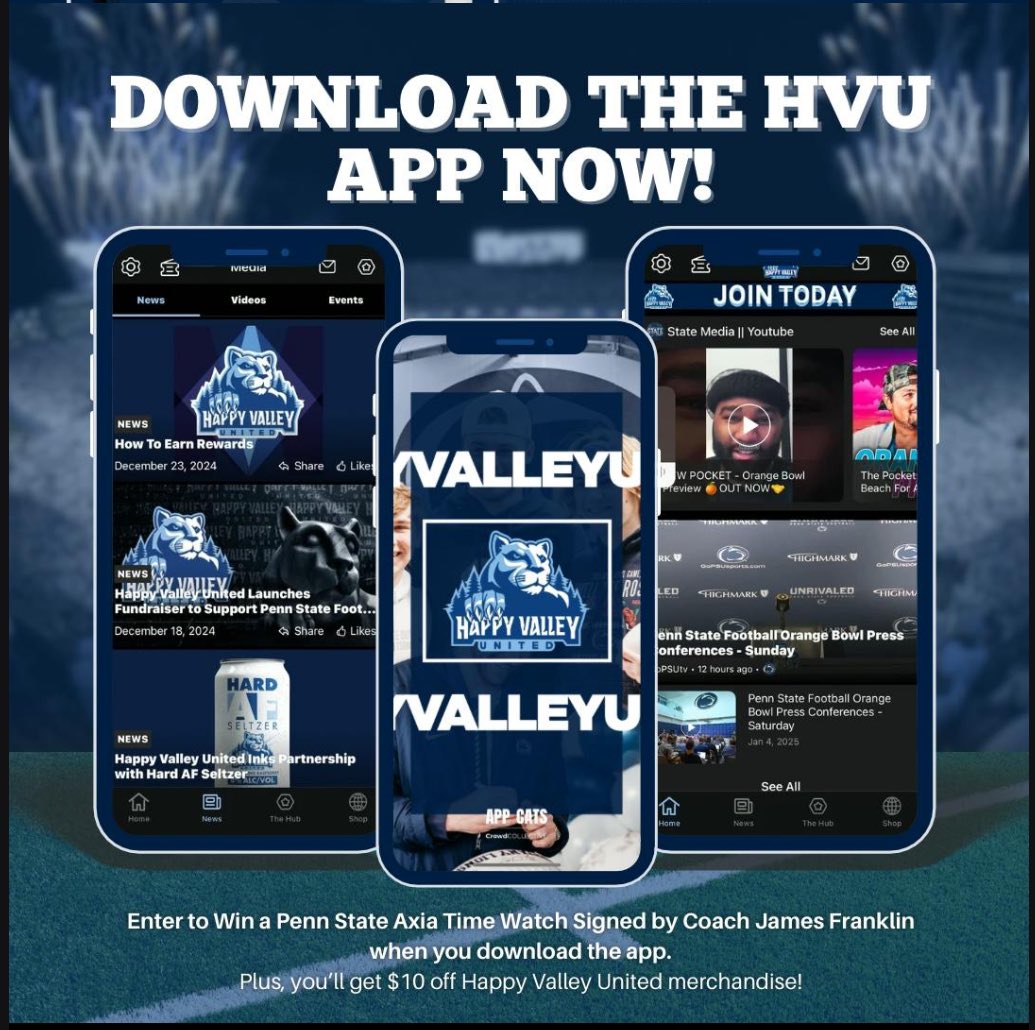 Say hello to the Happy Valley United App! 📱🦁 Stay connected with @gopsusports &amp; @happyvalleyutd for exclusive BTS content, daily games, a social wall, &amp; more. Earn rewards for every action! 
 
Available on Android &amp; Apple devices. 📲 link in @happyvalleyutd bio! #weareoneEXO