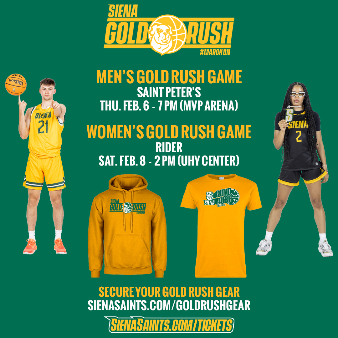 SienaSaints's tweet photo. 🚨 LAST CHANCE 🚨

🟡🏀 Don't forget to secure your gear for this year's #GoldRush games before it's too late! 

🛒 https://t.co/eV9edHBmC9

#MarchOn x #SienaSaints https://t.co/CLFYbNTlro