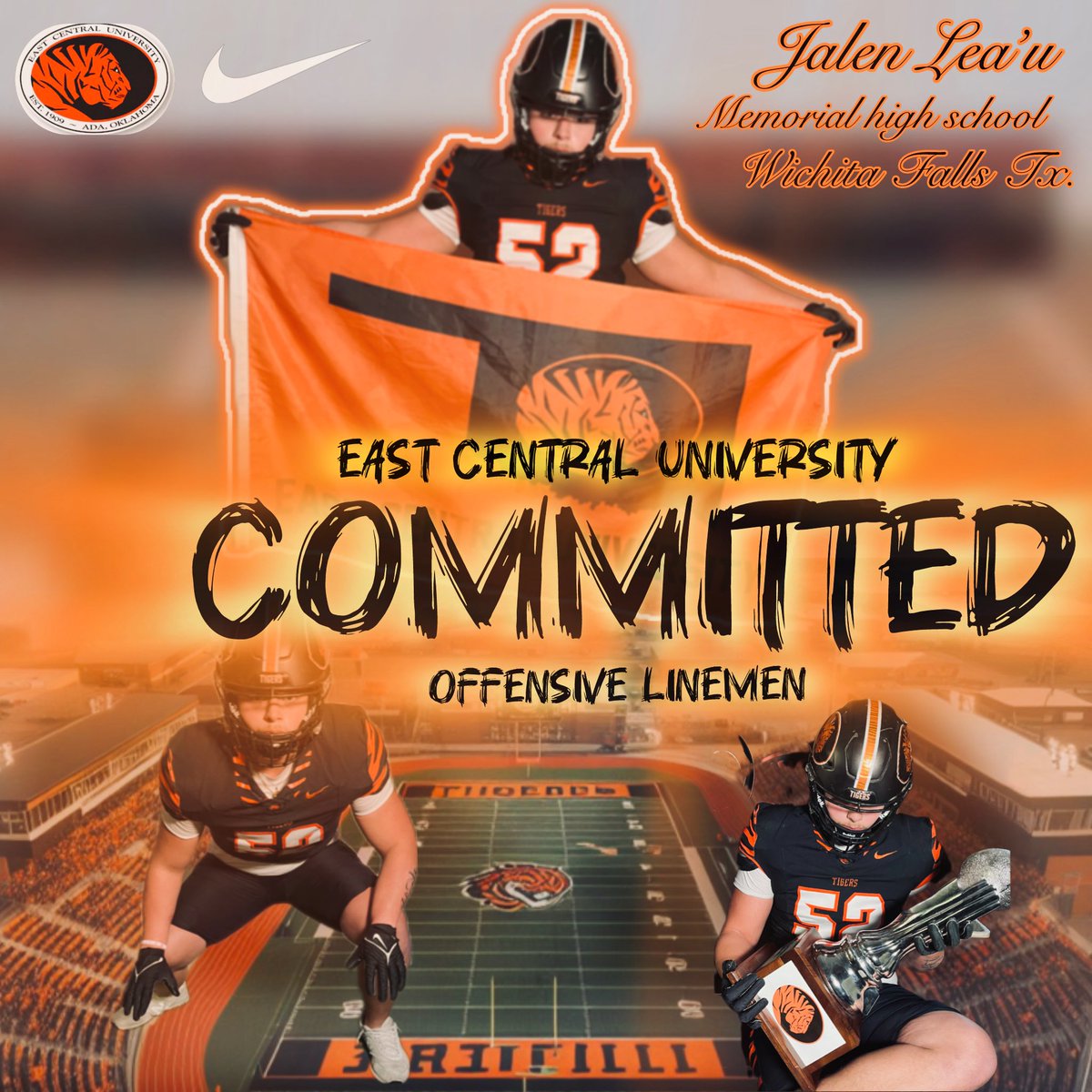 jjaylee05's tweet photo. Thank you Jesus for this amazing opportunity. I am very grateful and happy to say I have committed to  East Central University.Thank you @CoachAguilarOL  and @LitrentaJohn for making it feel like home.@CoachNabors50 @NielsenCoach @hankmccl @CoachBindel @hearn_coach @CoachCastles https://t.co/FRgmp4RKrg