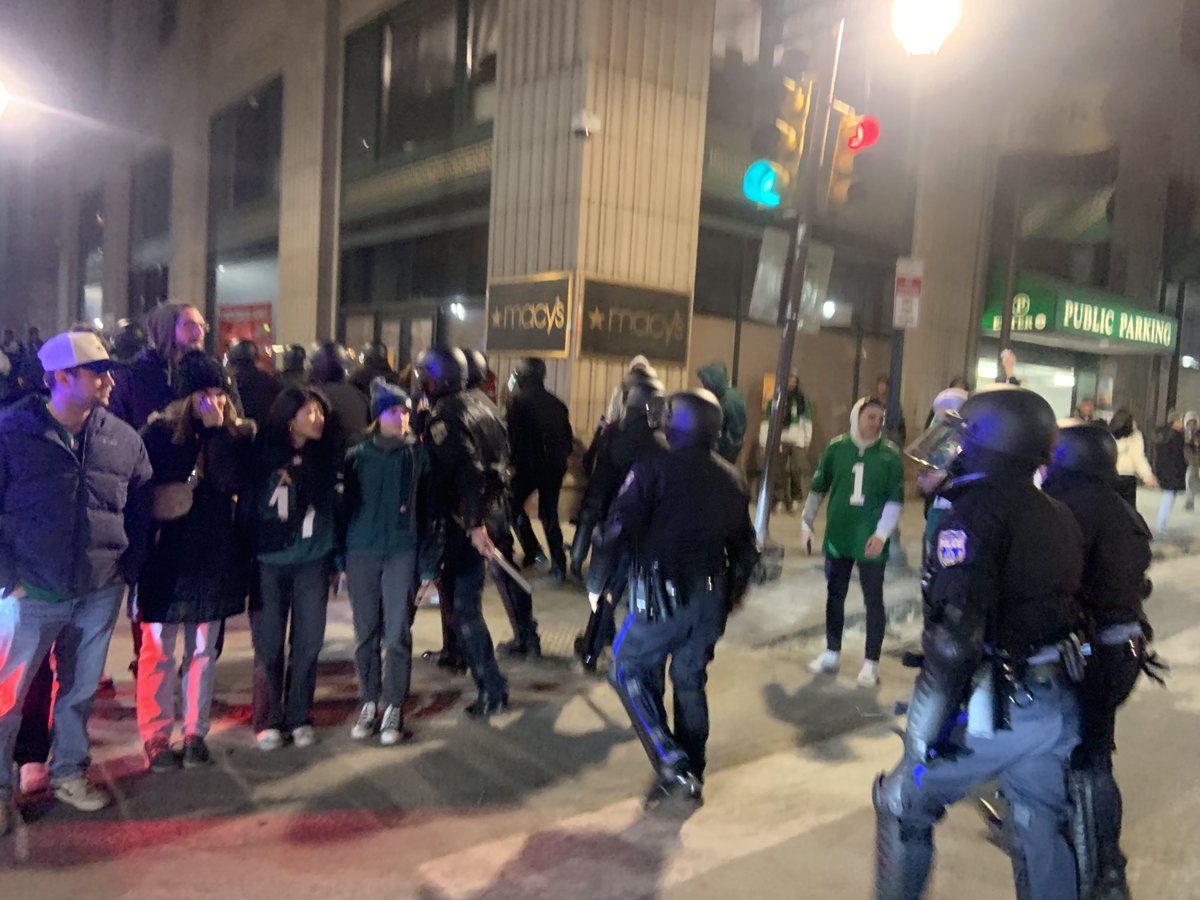 .⁦<a href="/PhillyPolice/">Philadelphia Police Department</a>⁩ out with major incident report from NFC Championship celebrations. 
31 citations for Disorderly Conduct or Failure to Disperse. 4 assaults on police officers. 1 Stabbing. 2 shootings. 1 vandalism incident. 1 vehicle striking multiple pedestrians.
