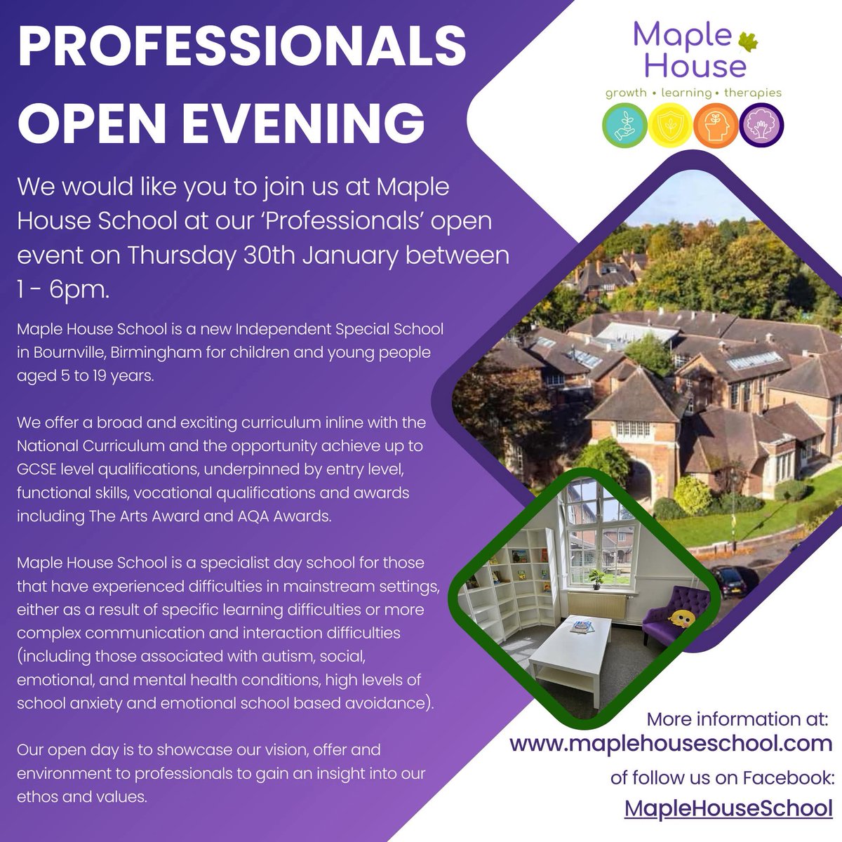 Our next professionals and recruitment open event is Thursday. Come and take a peak. We need teachers, learning support assistants, SaLT, Clinical Psychologist, Assistant Psychologists and a Business Manager plus many more roles available ☺️