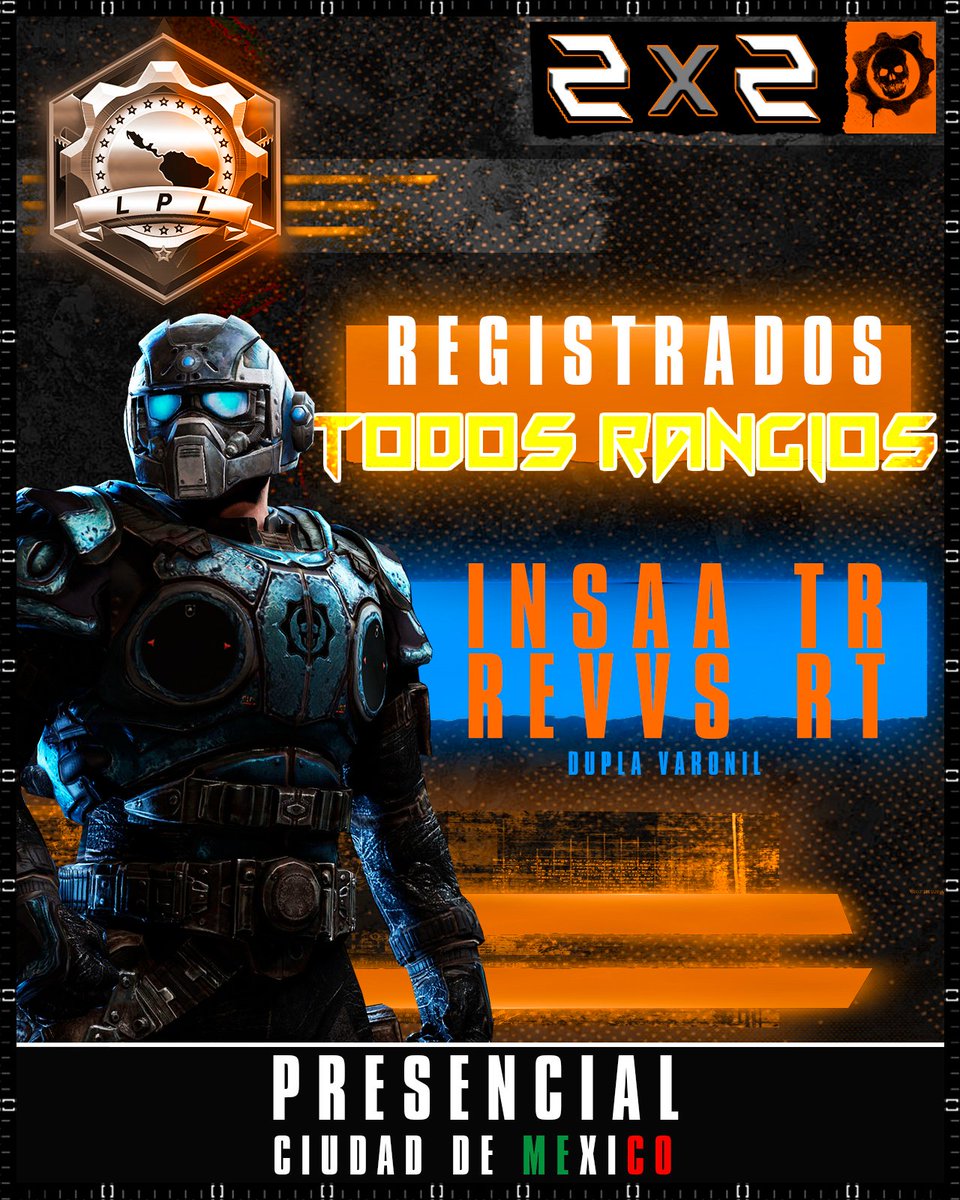 DeporteDigitalH's tweet photo. PRESENCIAL CIUDAD DE MÉXICO 2025 LPL 2VS2 BATTLE   

☢️CREA TU CUENTA EN  https://t.co/GqH420c5Fk 

☢️REGISTRA TU DUPLA
https://t.co/XwuVYxp2mZ

☢️CONTACTANOS EN WHATS APP 5539080841

@sc1mx 
@GearsLATAM
@GearsEsports
@Monougg
@XboxMexico
@Kamite5 https://t.co/8JUbjCTVTa