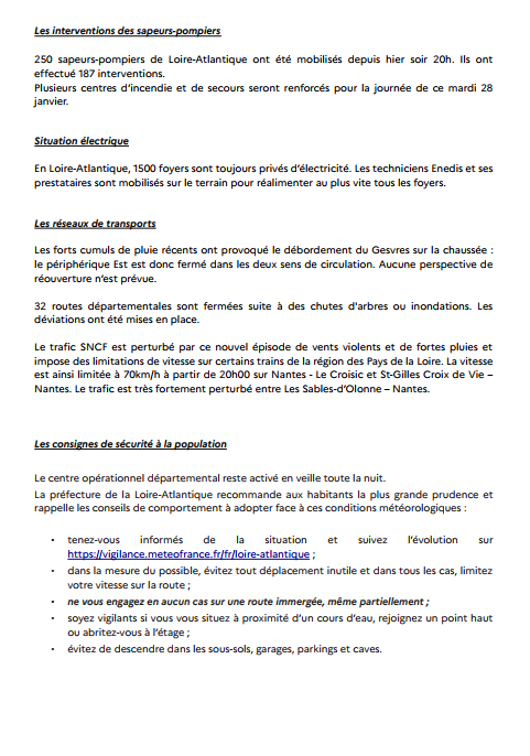 Prefet44's tweet photo. #Météo | La Vilaine aval est placée en vigilance orange crues. 
⚠️Ne vous engagez en aucun cas sur une route submergée.

Retrouvez ci-dessous le dernier point sur la situation 👇 https://t.co/EdCL9dVQA5