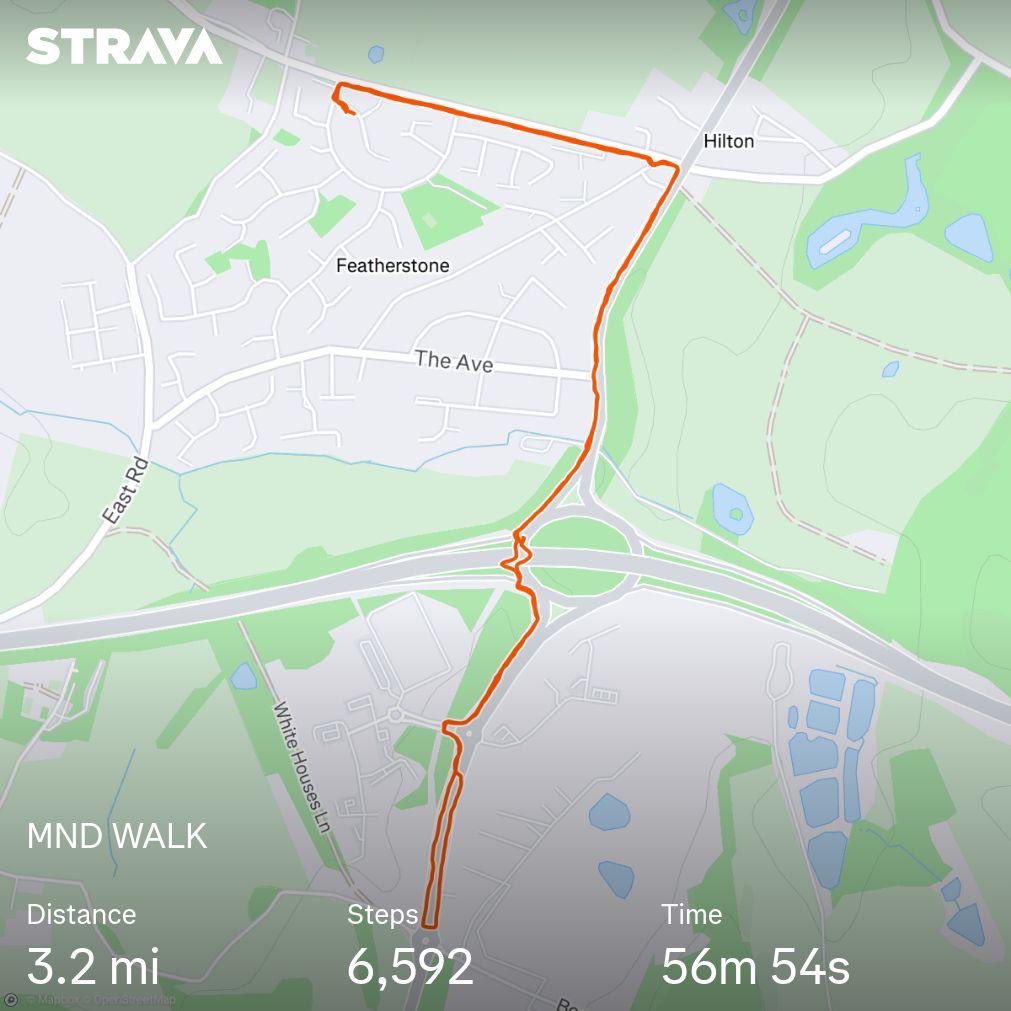 3.2 mile walk with dad! Only 7.89 miles left to go! Let’s find a cure for MND! Here’s the link to donate socialsync.app/fundraiser/cr-… 💙🧡