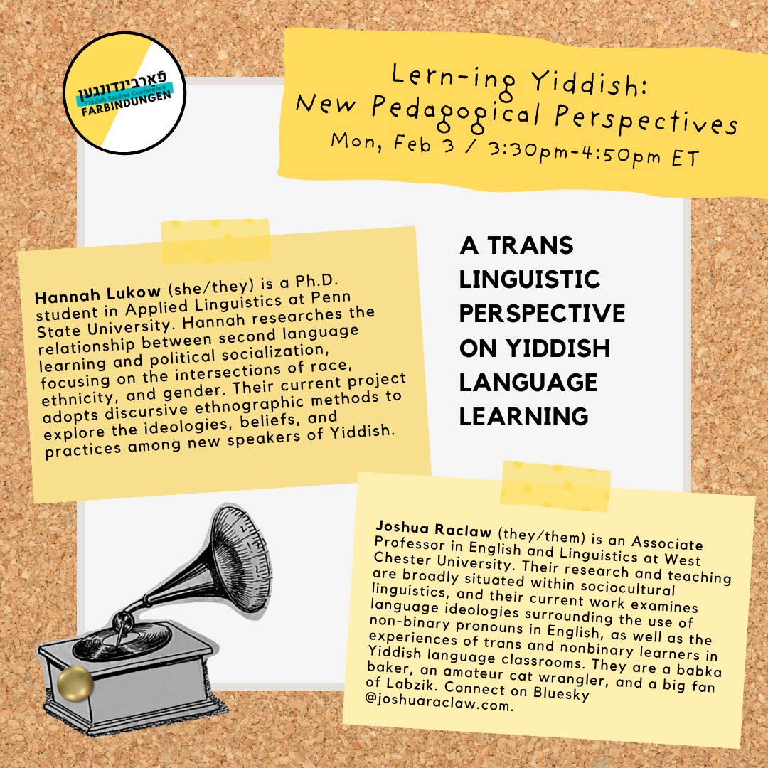 Farbindungen Yiddish Studies Conference tweet media