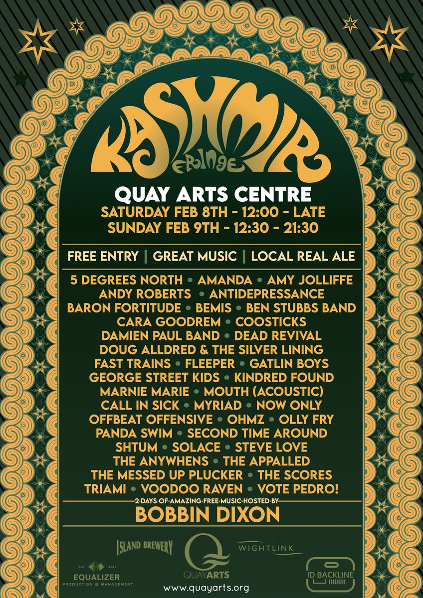 We’re going unplugged in Newport, IOW - Sunday 9th Feb @ Kashmir Fringe ⭐️

Join us at 6pm in <a href="/quayarts/">Quay Arts</a> - we’ll be playing stripped-back versions of songs from the EP, as well as all your favourite myriad tunes. 

See you there 💙