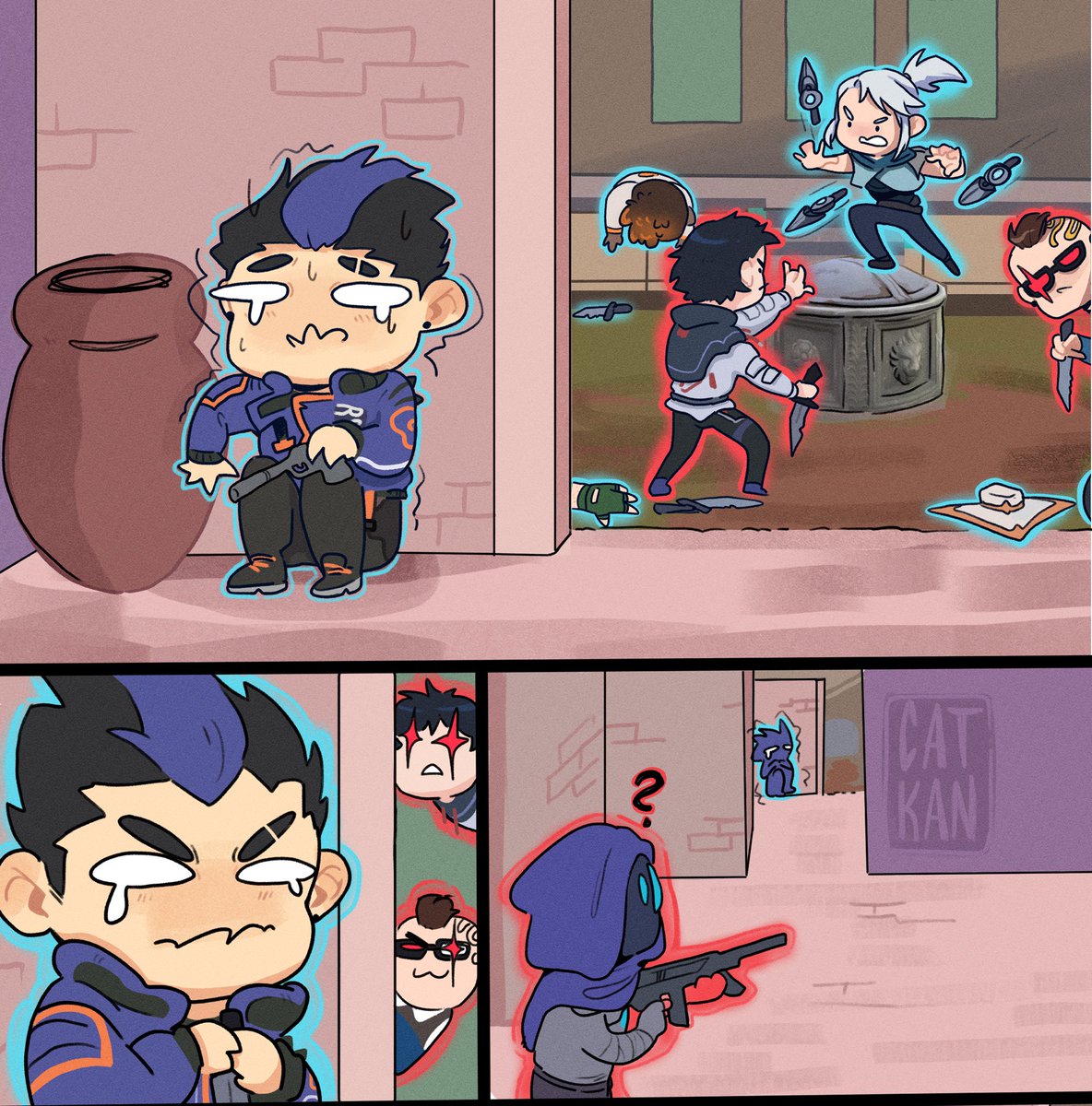catkan12's tweet photo. Just a normal game of @VALORANT …? #valorant #VALORANTfanart https://t.co/73eG6ngM1j