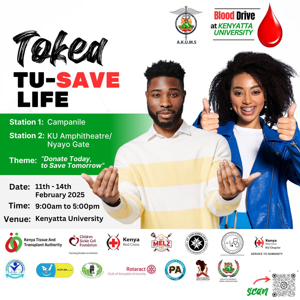 *📢 BLOOD DRIVE ALERT! 🩸*

*Tokea TU-SAVE LIFE!* 🚑💉  

This February, *become someone’s type—literally!* ❤️