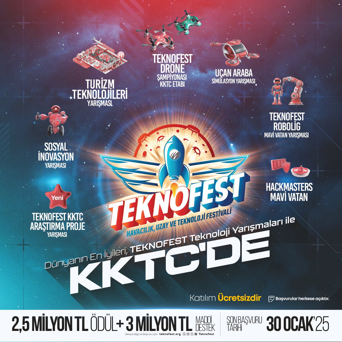 📣 #TEKNOFEST KKTC Teknoloji Yarışmaları Başvuruları Devam Ediyor! 🚀 Son ...
